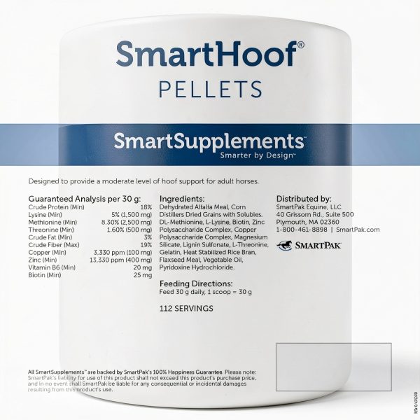 SmartHoof Pellets | Horse Biotin Joint Support Supplement with Essential Minerals for Healthy Hooves | Contains Methionine, Lysine, Copper, Zinc and More | 56 Servings | 7.6 lb Bag-1